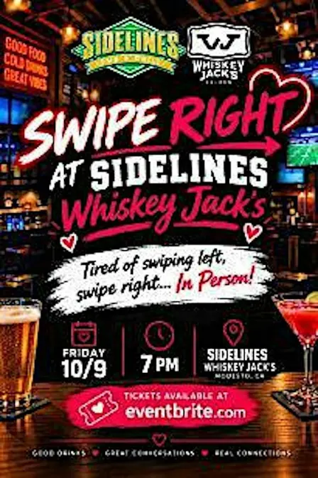 Speed Dating Swipe Right at Sidelines Whiskey Jacks
