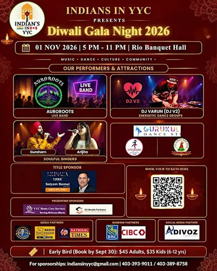 Diwali Gala Night 2026 , organized by Indians in YYC!