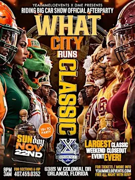 WHAT CITY RUNS CLASSIC   Riding Big Car Show Official Afterparty