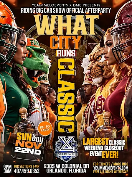 WHAT CITY RUNS CLASSIC Riding Big Car Show Official Afterparty