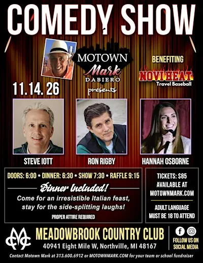 Motown Mark's Comedy Night is at the Meadowbrook Country Club!