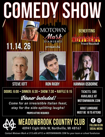 Motown Mark's Comedy Night is at the Meadowbrook Country Club!