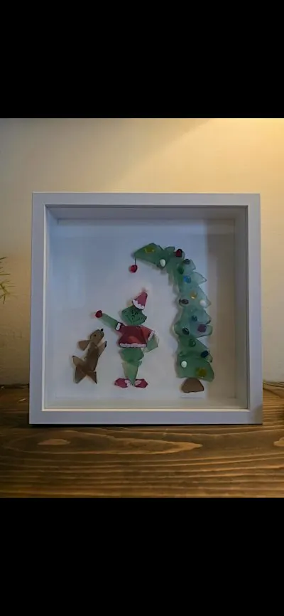 Sea Glass Grinch Shadowbox