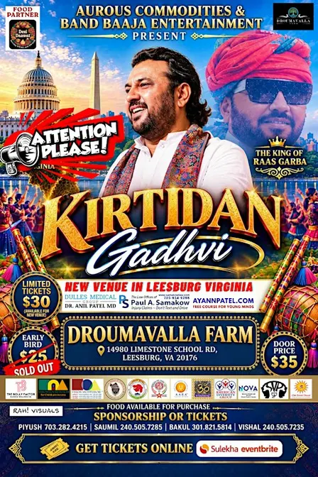 Kirtidan Gadhvi (The King of Raas Garba) 2026- DMV Navratri
