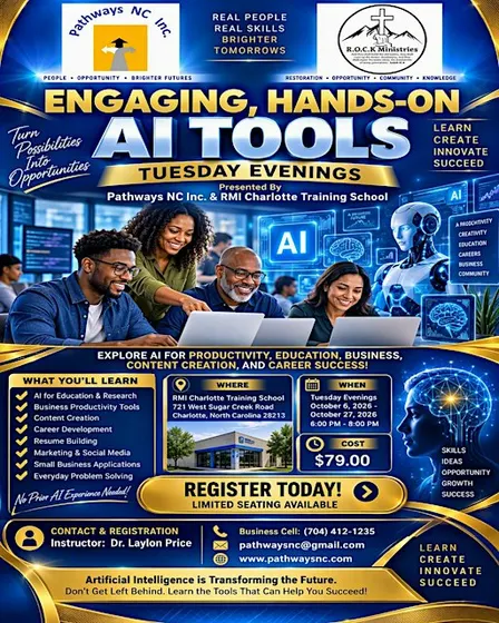 Pathways NC Inc. and RMI Charlotte Training School Offering AI Tools Course