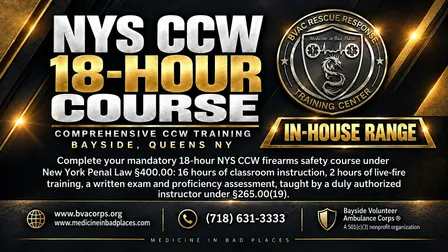 18-Hour NYS Concealed Carry Course (CCW) – NYC, Long Island & Westchester