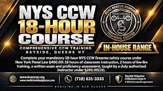 18-Hour NYS Concealed Carry Course (CCW) – NYC, Long Island & Westchester