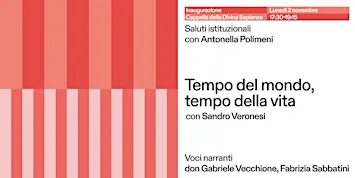 Inaugurazione + “Tempo del mondo, tempo della vita” con Sandro Veronesi