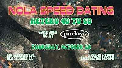 10/29 - NOLA Speed Dating @ Parlay's
