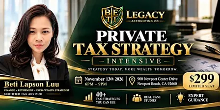 BT Legacy Acct  Private Tax Strategy Intensive Event