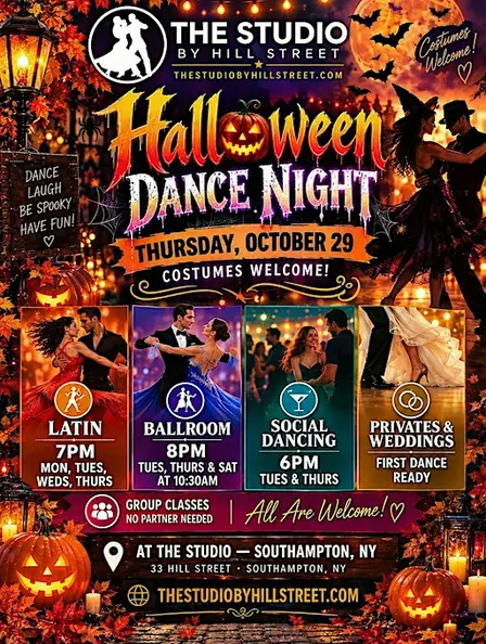 Latin and Ballroom Halloween Dance Party in Southampton, NY