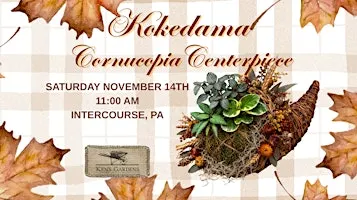 Kokedama Cornucopia Centerpiece (Intercourse Location)