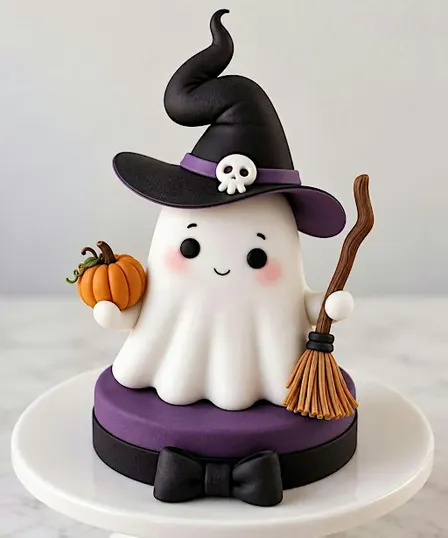 Spooky & Sweet Ghost Fondant Cake Topper
