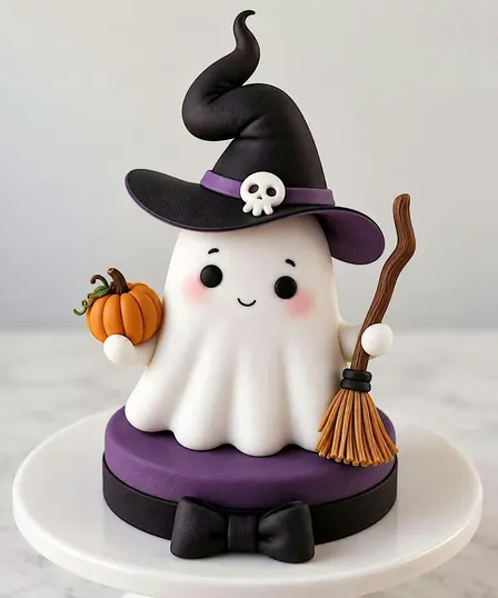 Spooky & Sweet Ghost Fondant Cake Topper