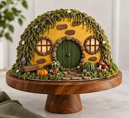 Little Whimsical Hobbit House Cake