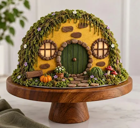 Little Whimsical Hobbit House Cake