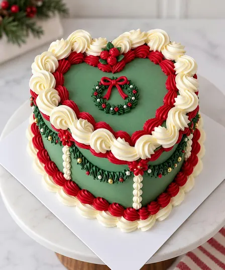 Sharp & Smooth Holiday Heart Cake