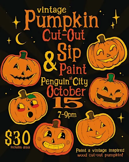 Pumpkin Cut-Out Sip & Paint!