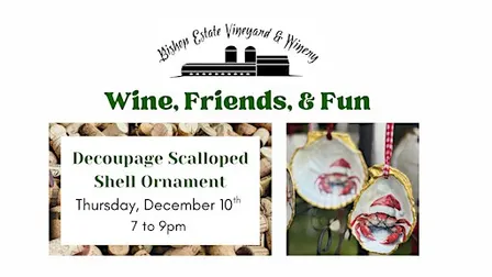 Wine, Friends, & Fun: Decoupage Scalloped Shell Ornaments