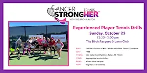Cancer StrongHER Experienced Tennis Drill — October 25, 2026