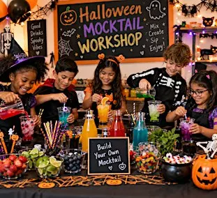 Kids Halloween mocktail workshop