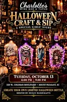 Charlotte's Wine Bar halloween craft wine bottle event in Mount Pleasant!