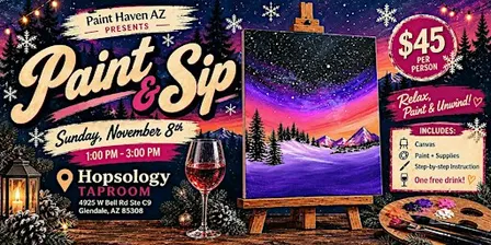 Winter Mountain Paint & Sip at Hopsology ❄️