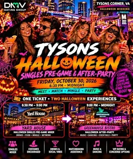 TYSONS CORNER HALLOWEEN SINGLES PARTY & AFTER-PARTY (FRIDAY)