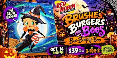 Brushes, Burgers, & Boos Paint Night at Red Robin w/LiaNardo