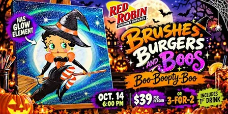 Brushes, Burgers, & Boos Paint Night at Red Robin w/LiaNardo