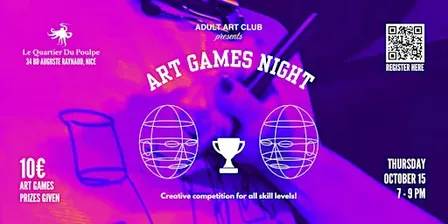 Art Games Night & Creative Apero at Le Quartier du Poulpe (Nice, FR)