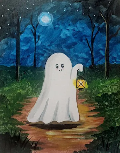 Lil' Ghost Paint and Sip Spot On Sports Bar
