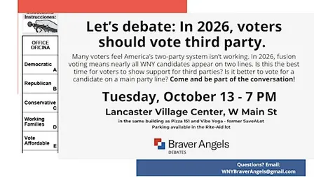 Local Debate: Resolved: In 2026, voters should vote third party.