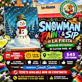 SNOWMAN PAINT & SIP @ LA FIESTA!