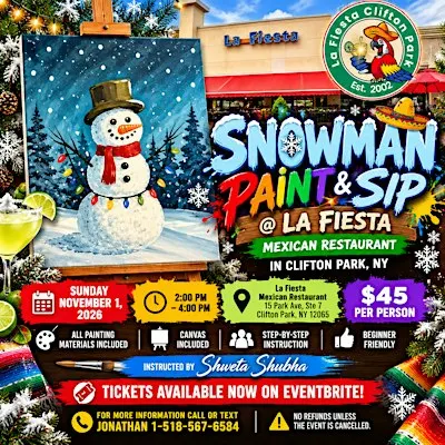 SNOWMAN PAINT & SIP @ LA FIESTA!