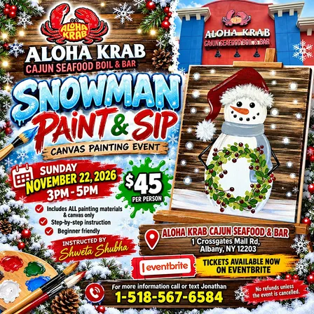 ⛄ SNOWMAN PAINT & SIP AT ALOHA KRAB! ⛄