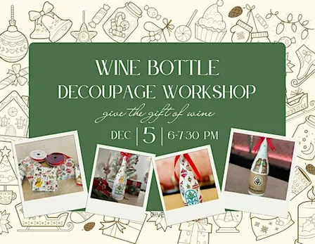 Holiday Wine Bottle (includes the wine) Decoupage at The Rejoicing Vine