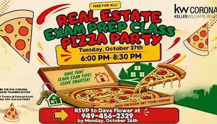 FREE Real Estate Exam Prep Pizza Party!