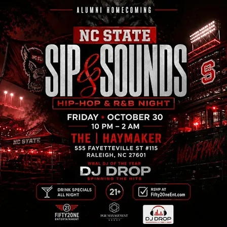 NC State Alumni Homecoming: Sip & Sounds Hip-Hop & R&B Night