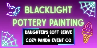 Blacklight Pottery Painting with Cozy Panda