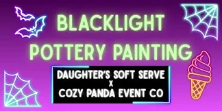 Blacklight Pottery Painting with Cozy Panda