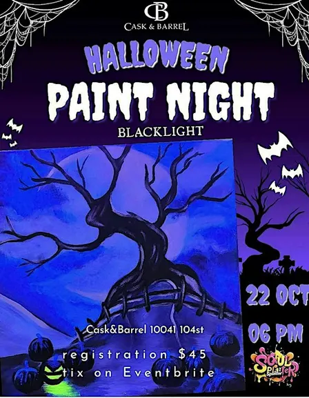 Halloween black light paint night