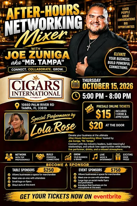 After-Hours Networking Mixer with Joe Zuniga aka Mr. Tampa