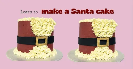 Santa buttercream cake decorating
