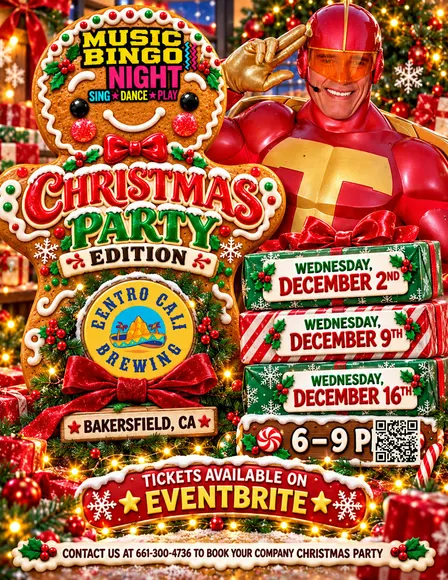 Christmas Party Edition Music Bingo Night @ Centro Cali Brewing