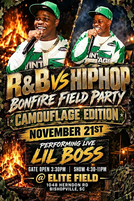 Rnb vs HipHop  Bonfire (Lil boss Performing Live)