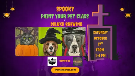 Spooky Paint Your Pet Class at Deluxe Brewing in Albany, OR