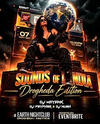 SOUNDS OF INDIA: Drogheda Bollywood Night @ Earth Nightclub