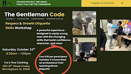 The Gentleman Code: Respect & Growth Etiquette Skills Workshop