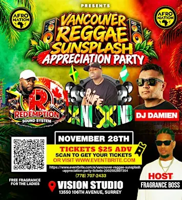 VANCOUVER REGGAE SUNSPLASH APPRECIATION PARTY
